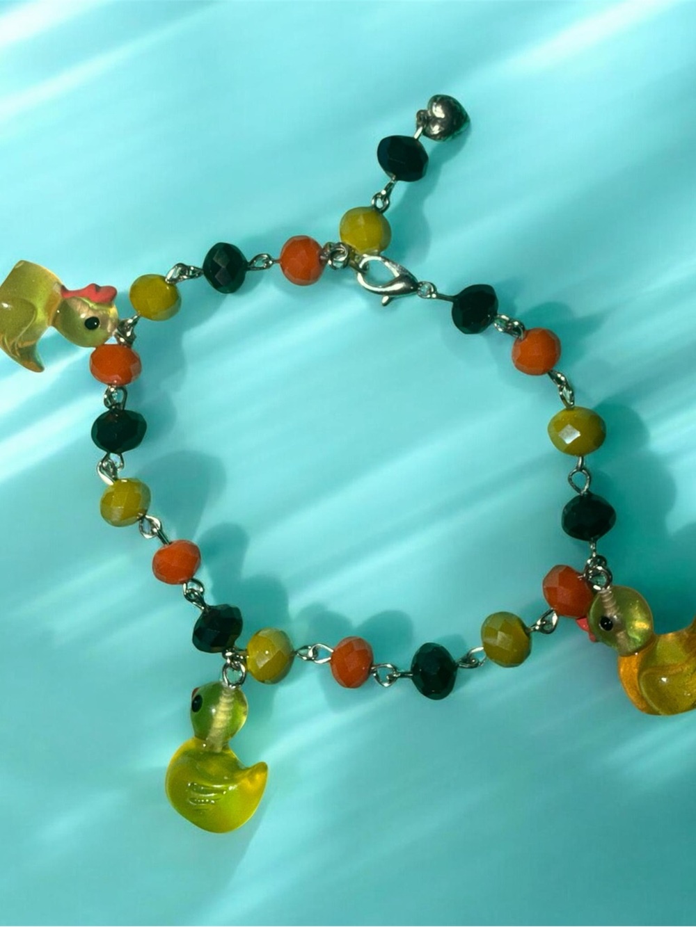 "Cruise vibes on your wrist 🌊🏝️Handmade Glow in the Dark Duck Charm Bracelet